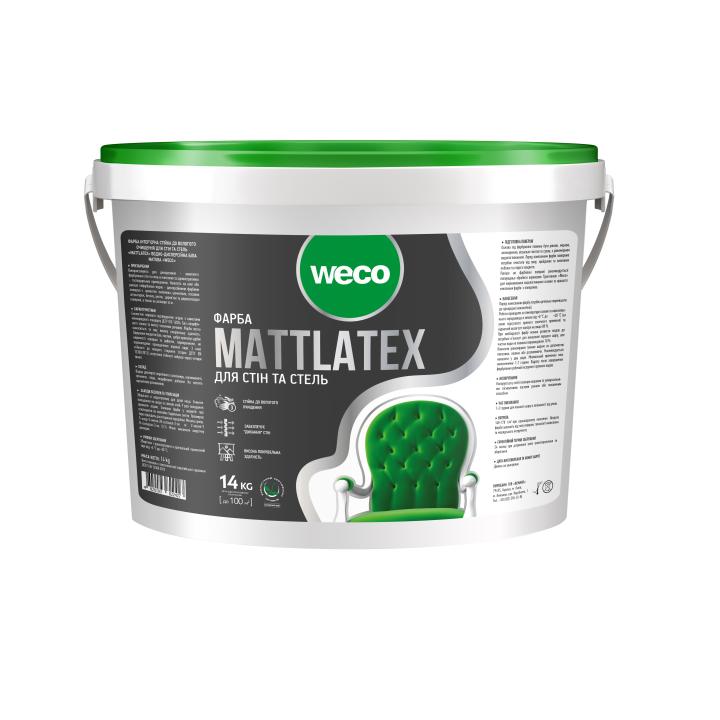 Фото Краска интерьерная WECO Mattlatex для стен и потолков 14 кг - Магазин MASMART