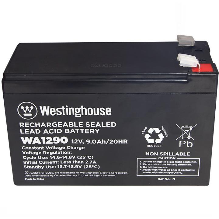 Фото Батарея акумуляторна свинцево-кислотна Westinghouse 12V 9Ah terminal F2 WA1290N - Магазин MASMART