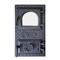 Фото Дверцята спарені чавунні 290х505 Вікторія з термосклом та...  - Магазин MASMART