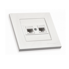 Фото Розетка комп'ютерна подвійна Mutlusan RITA білий 47-01-50  - Магазин MASMART