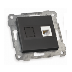 Фото Механизм розетки компьютерной Mutlusan Rita черный 47-05-65  - Магазин MASMART