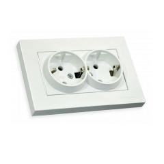 Фото Розетка двойная с заземлением Mutlusan Rita 16А белый...  - Магазин MASMART