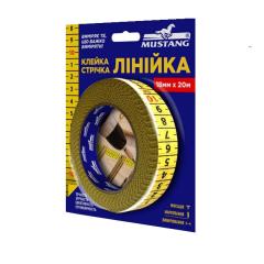 Фото Клейка стрічка Mustang Лінійка 18 мм х 20 м RMT1820  - Магазин MASMART