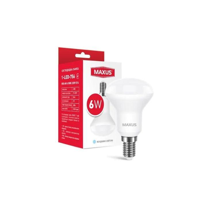 Фото Лампа Maxus 1-LED-756 R50 6W 4100K 220V E14 - Магазин MASMART