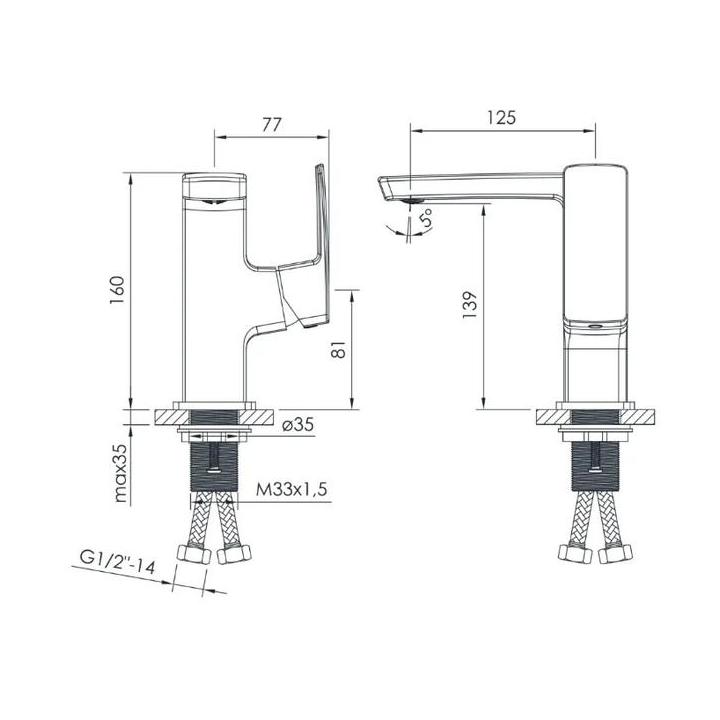 Фото Смеситель для умывальника Imprese Grafiky ZMK061901012  - Магазин MASMART