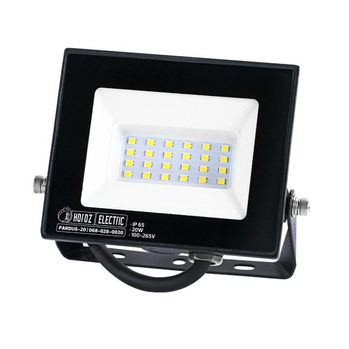 Фото Прожектор LED Horoz PARDUS-20 20W 6400K IP65 чорний - Магазин MASMART
