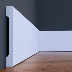 Фото Плінтус дюрополімерний CEZAR 95х12х2440 мм білий матовий...  - Магазин MASMART