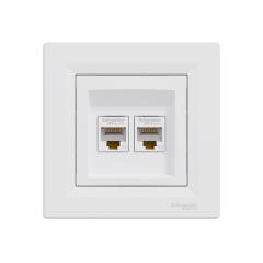 Фото Розетка компьютерная двойная RJ45 cat.5е UTP Schneider...  - Магазин MASMART