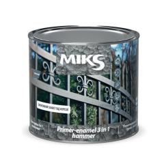 Фото Грунт-эмаль MIKS 3в1 молотковая черная 0,65 кг  - Магазин MASMART