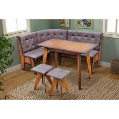 Фото Кухонный комплект Лаундж (угол + стол + 2 табурета)  - Магазин MASMART