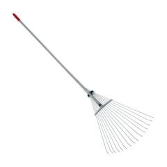 Фото Граблі віялові 15 прутків з металевою рукояткою INTERTOOL...  - Магазин MASMART