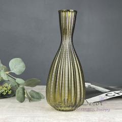 Фото Ваза скляна оливкова Miss Decor DX23-039-2 D-5356 30 см  - Магазин MASMART