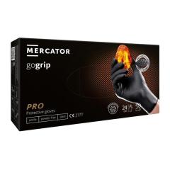 Фото Рукавички нітрилові чорні посилені Mercator GoGrip Black L  - Магазин MASMART