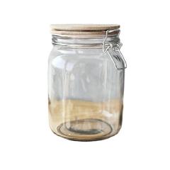 Фото Банка на зажимі з бамбуковою кришкою S&T 7088-6 1200 мл  - Магазин MASMART