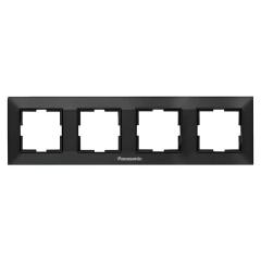 Фото Рамка горизонтальна 4-місна Panasonic Arkedia Slim чорна  - Магазин MASMART
