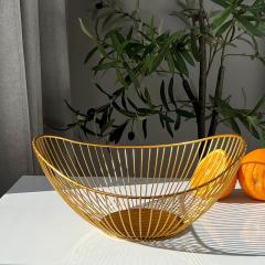 Фото Фруктовница Miss Decor Волна золотая 28 см  - Магазин MASMART