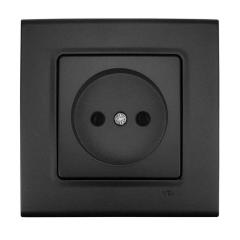 Фото Розетка без заземлення VIKO Linerra чорна ніч  - Магазин MASMART