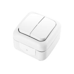 Фото Вимикач двоклавішний Viko Palmiye білий  - Магазин MASMART