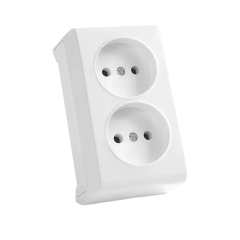 Фото Розетка подвійна без заземлення Viko Vera біла  - Магазин MASMART
