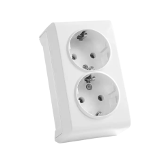 Фото Розетка двойная с заземлением Viko Vera белая  - Магазин MASMART