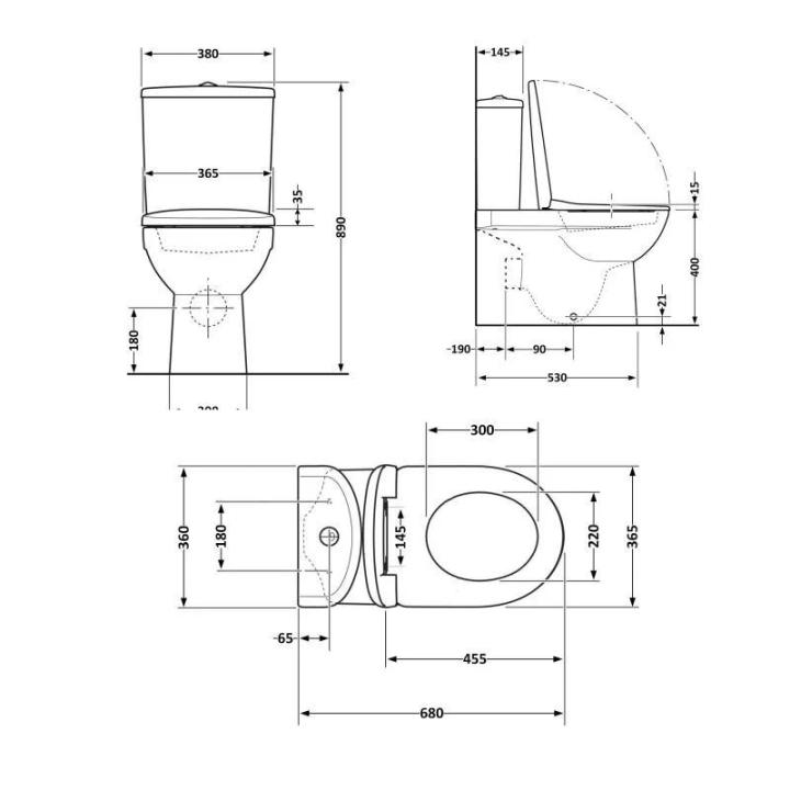 Фото Компакт напольный Qtap Jay White с сиденьем Slim Duroplast/ Soft-close/ Quick Release QT07222176W  - Магазин MASMART
