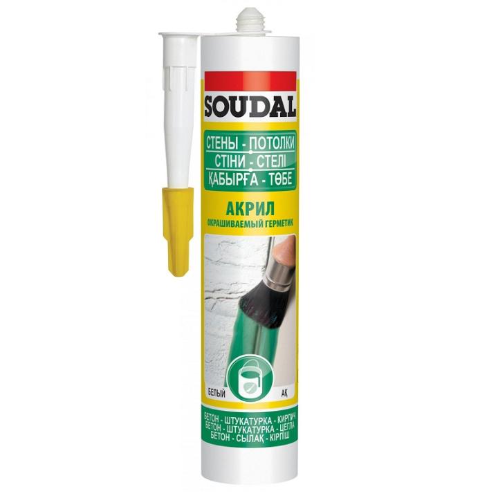 Фото Герметик акриловый (черный) Soudal 280 мл - Магазин MASMART