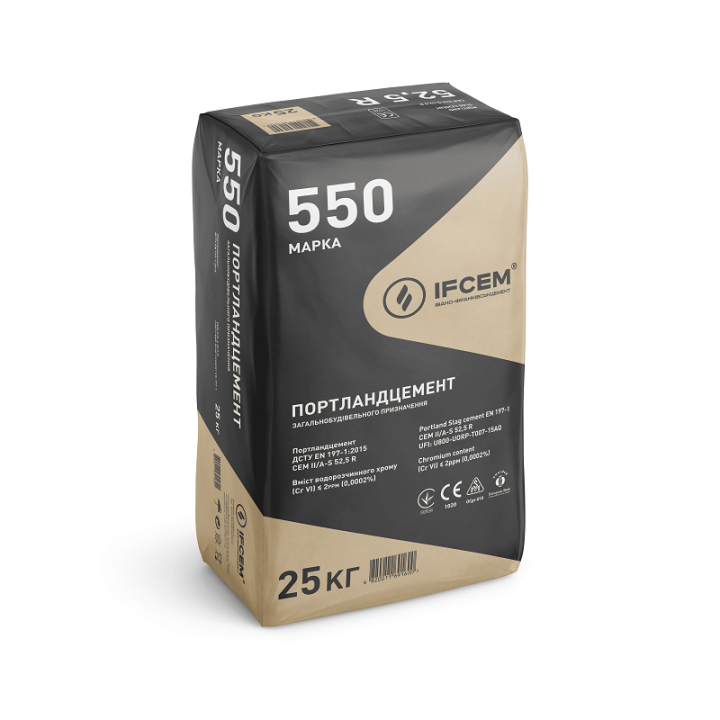 Фото Цемент М-550 Ивано-Франковский Д-0 (25кг) - Магазин MASMART