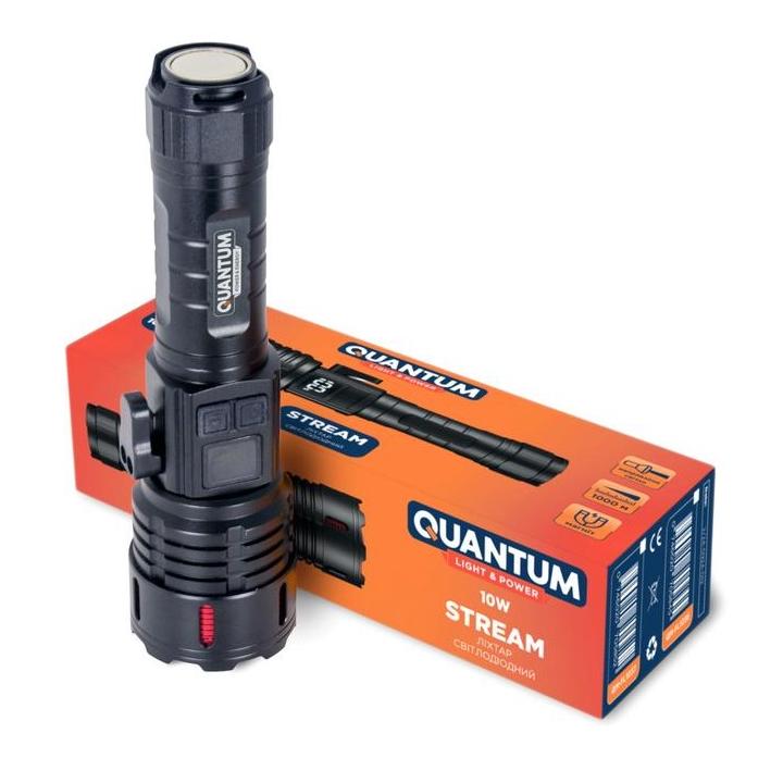 Фото Фонарь ручной LED Quantum Stream QM-FL1036 10W LED zoom +3WCOB Type-C/Power Bank - Магазин MASMART