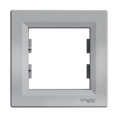 Фото Рамка 1-на Schneider Asfora алюміній  - Магазин MASMART