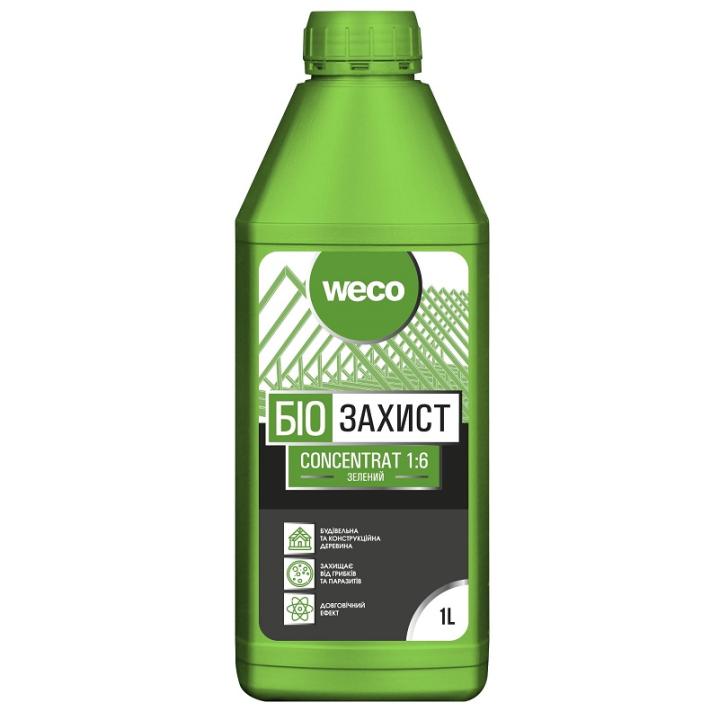 Фото Биозащита для древесины зеленая WECO Concentrat 1:6 1 л - Магазин MASMART