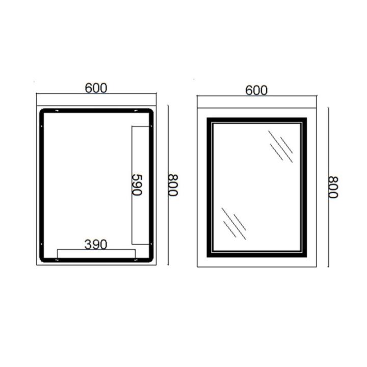 Фото Дзеркало Qtap Cardinal (CA1) LED з антизапотіванням 600х800 (QT0478C6080) - Магазин MASMART