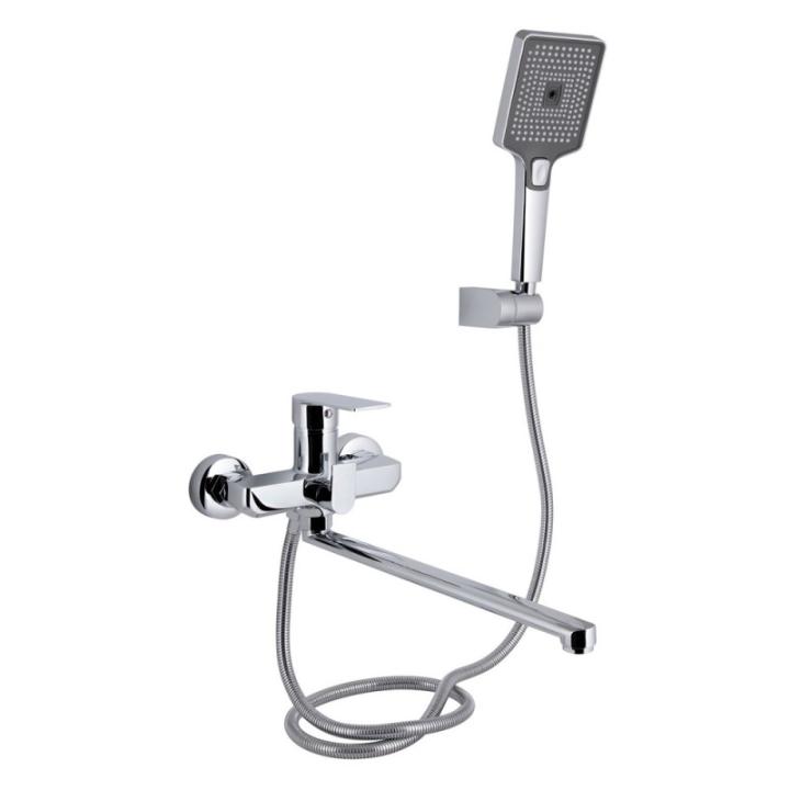 Фото Смеситель для ванной Qtap Aries (с душевым гарнитуром) QTARI2601CRM45558 - Магазин MASMART