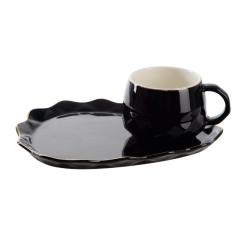 Фото Чашка Led Core Black Gold з блюдцем 220 мл  - Магазин MASMART