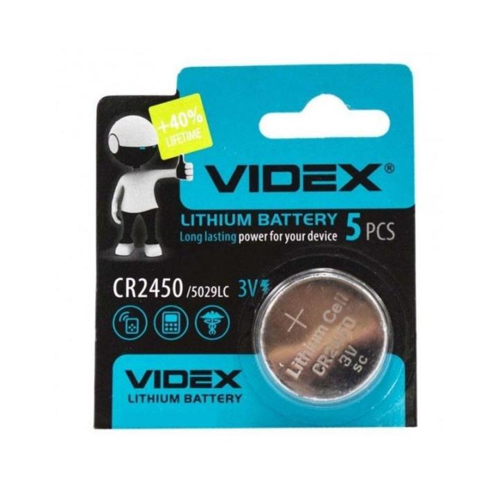 Фото Батарейка литиевая таблетка Videx CR2450 1шт/уп - Магазин MASMART