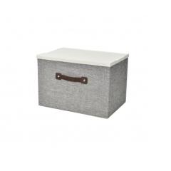 Фото Короб складний з пластиковою кришкою Сірий 33х23х22 ЕH-02L  - Магазин MASMART