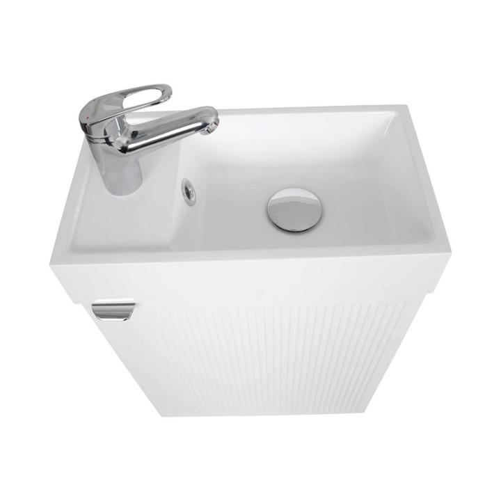 Фото Тумба Aqua Rodos Fabio (белый мат) с умывальником Mini 40 см подвесная  - Магазин MASMART