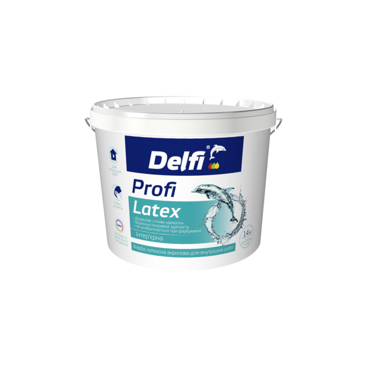 Фото Краска интерьерная латексная акриловая Delfi Profi Latex 7кг - Магазин MASMART