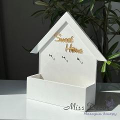 Фото Ключница Домик белый D-4324  - Магазин MASMART