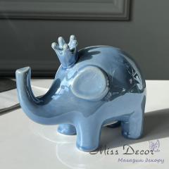 Фото Копилка Слоник Miss Decor D-5626 голубой  - Магазин MASMART