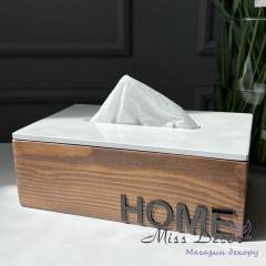 Фото Салфетница Кипарис с белой крышкой Miss Decor D-5814 24см  - Магазин MASMART