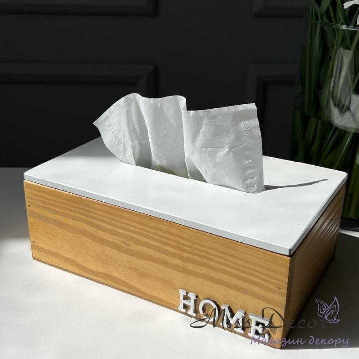 Фото Серветниця Дуб з білою кришкою Miss Decor D-5818 24см - Магазин MASMART