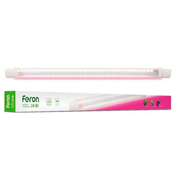 Фото Светильник линейный LED для растений Feron AL7003-2 24W 910х45х28мм со шнуром - Магазин MASMART