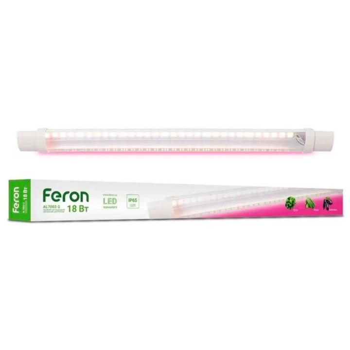 Фото Светильник линейный LED для растений Feron AL7003-2 18W 610х45х28мм со шнуром - Магазин MASMART