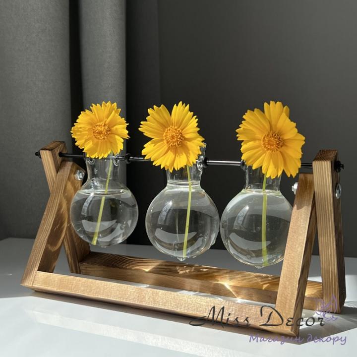 Фото Ваза з скляними колбами Miss Decor D-51025 28см - Магазин MASMART