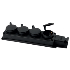 Фото Колодка ERKA з заземленням 4 гнізда 4x16 сіра (каучук)...  - Магазин MASMART