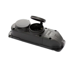 Фото Колодка ERKA з заземленням 2 гнізда 2x16 сіра (каучук)...  - Магазин MASMART