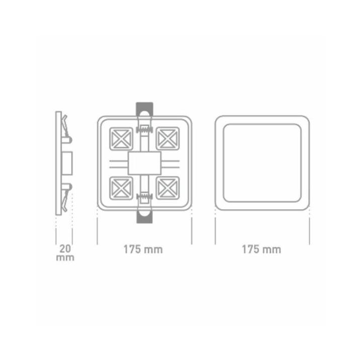 Фото Светильник встроенный Global SP 1-GSP-01-1441-S LED 14W 4100K квадрат (регулируемое монтажное отверстие 50-160 мм) - Магазин MASMART