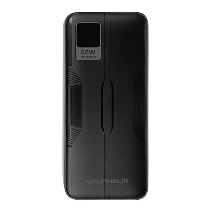 Фото Power Bank Портативная батарея 40.000 mAh Grunhelm для ноутбуков, быстрая зарядка 65W (GP-40BLT) - Магазин MASMART