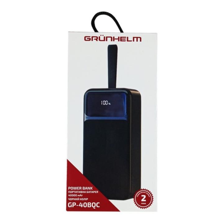 Фото Power Bank Портативна батарея 40.000 mAh Grunhelm швидка зарядка 22.5W (GP-40BQC)  - Магазин MASMART