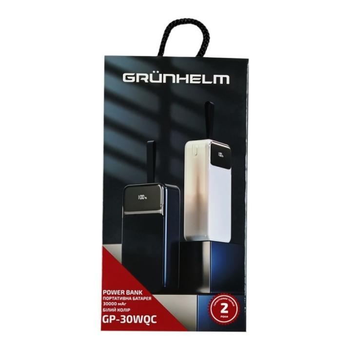 Фото Power Bank Портативна батарея 30.000 mAh Grunhelm швидка зарядка 22.5W (GP-30WQC) - Магазин MASMART